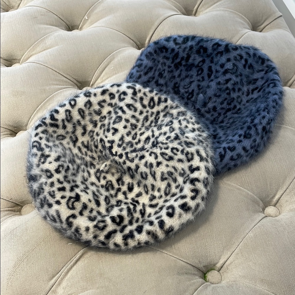 Leopard Print Faux Fur Berets (2)